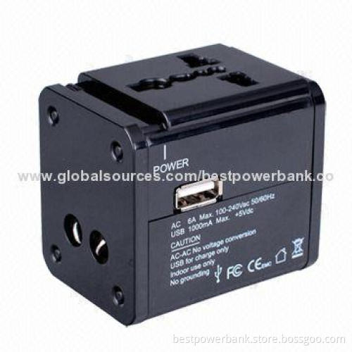 Single USB Output Universal Travel Adapters with UK/US/AU/EU Plug in One Patter